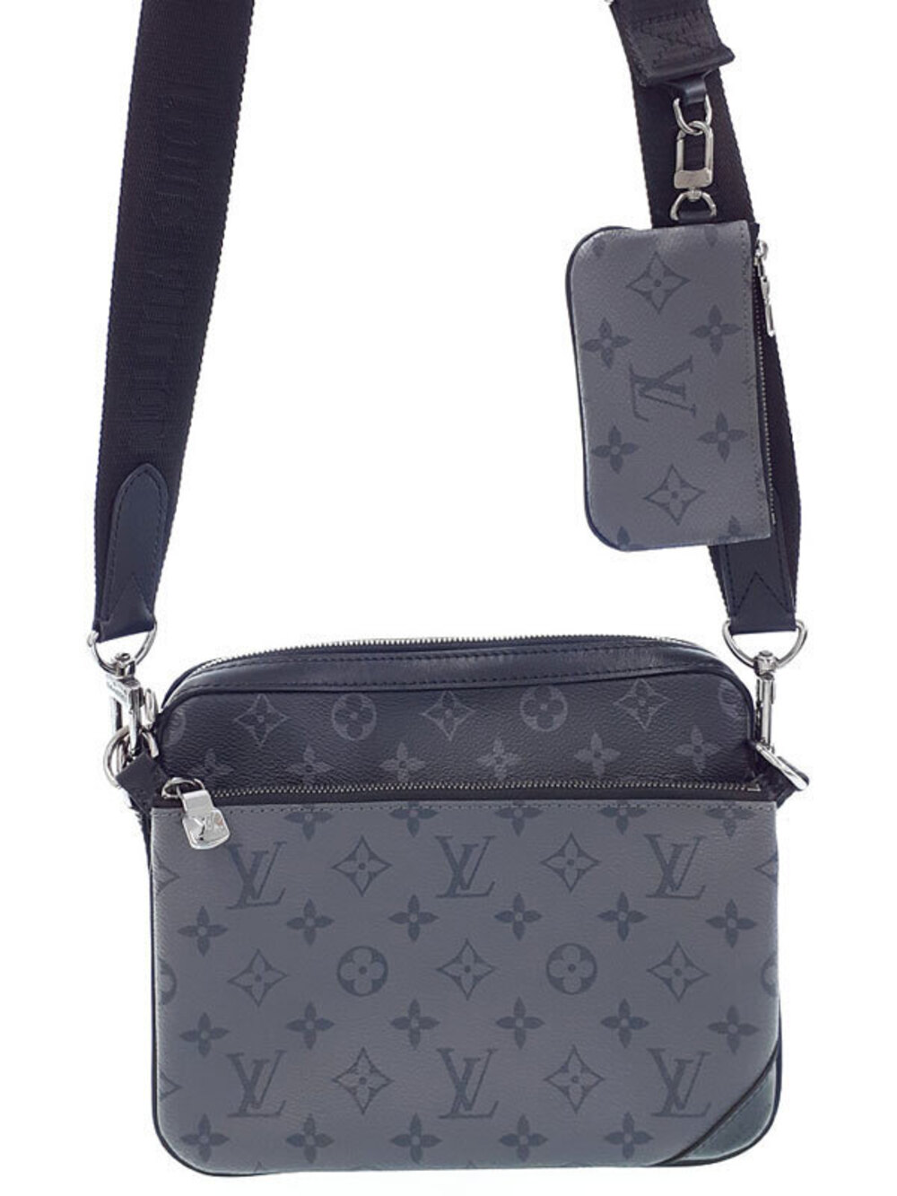 Louis Vuitton Monogram Eclipse Black Trio Messenger Shoulder Bag